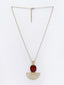 Gold-Plated Stone-Studded Pendant with Chain