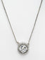 Silver-Plated CZ Studded Circular Pendant with Chain