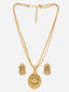 Gold-Plated CZ-Studded Ganesh Shaped Pendant with Chain