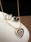 Gold-Plated & White Heart Shaped Pendant With Chain