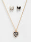 Gold-Plated & White Heart Shaped Pendant With Chain