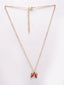 Gold Plated Red Bow Pendant With Chain