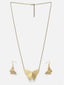 Gold-Plated Butterfly-Shaped Pendant Set