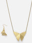 Gold-Plated Butterfly-Shaped Pendant Set