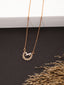 Gold-Plated Cubic Zirconia-Studded Brass Pendant With Chain