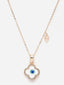 Gold-Plated Cubic Zirconia-Studded Evil Eye Pendant With Chain