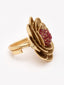 Women Gold-Plated Stone Studded Adjustable Finger Ring