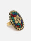 Gold-Plated Oval-Shaped Adjustable Finger Ring