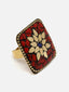 Gold-Plated Square-Shaped Adjustable Finger Ring