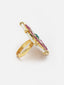 Gold-Plated Kundan-Studded & Pearl Beaded Finger Ring