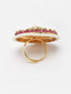 Gold-Plated Stone-Studded & Pearl Beaded Finger Ring