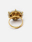 Gold-Plated Stone-Studded & Pearl Beaded Finger Ring