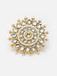 Gold-Plated Kundan-Studded & Pearl Beaded Finger Ring