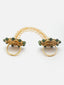 Gold-Plated Stone-Studded & Pearl Beaded Finger Ring