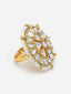 Gold Plated Solitaire Adjustable Finger Ring