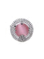 Rhodium Plated American Diamond Ring with Pink Stone Centerpiece