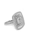 Silver-Plated Cubic Zirconia Stone-Studded Adjustable Finger Ring