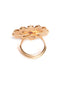 Gold-Plated Stone Studded Floral-Shaped Adjustable Finger Ring