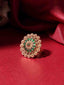 Gold Plated Stone Studded Floral Ring