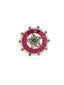 Gold-Plated Stone-Studded & Beaded Adjustable Finger Ring