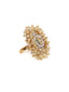 Gold-Plated Kundan Stone-Studded & Beaded Adjustable Finger Ring