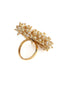 Gold-Plated Kundan Stone-Studded & Beaded Adjustable Finger Ring