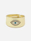 Gold-Plated Stone-Studded Evil Eye Adjustable Finger Ring