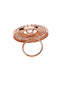 Rose Gold-Plated White Stone-Studded Finger Ring