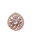 Rose Gold-Plated White AD-Studded Handcrafted Adjustable Finger Ring