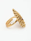 Gold-Plated Stone-Studded Adjustable Finger Ring