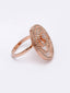 Women Rose Gold-Plated AD Studded Circular Shaped Adjustable Finger Ring