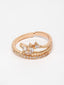 Gold-Plated Zirconia-Studded Adjustable Finger Ring