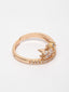 Gold-Plated Zirconia-Studded Adjustable Finger Ring