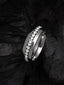 Rhodium-Plated Silver-Toned & White CZ-Studded Finger Ring