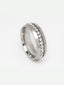 Rhodium-Plated Silver-Toned & White CZ-Studded Finger Ring