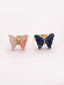 Set Of 2 Gold-Plated Studded Butterfly Rings