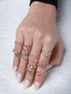 Set Of 10 Gold-Plated AD Stones- Studded Finger Rings