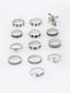 Set of 13 Oxidised Silver-Plated Finger Rings