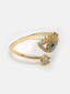 Gold-Plated AD Studded Evil Eye Adjustable Finger Ring