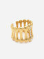 Gold Plated Stainless Steel Stone Studded Adjustable Finger Ring