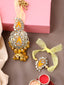 Set Of 2 Gold-Plated Beaded & Stone Studded Bracelet Rakhis With Roli Chawal