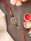 Gold Plated Thread Rakhi With Roli Chawal