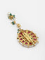 Gold-Plated Beaded Kundan Studded Brooch