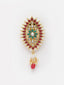 Gold-Plated Kundan Studded Floral Charm Brooch