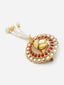 Gold-Plated Artificial Stones and Beads Brooch