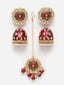 Gold-Plated Meenakari Kundan-Studded & Beaded Head Jewellery Set