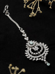 Silver Plated Stone Studded Maang Tikka