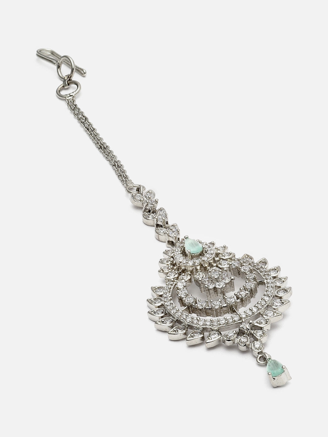 Silver Plated Stone Studded Maang Tikka