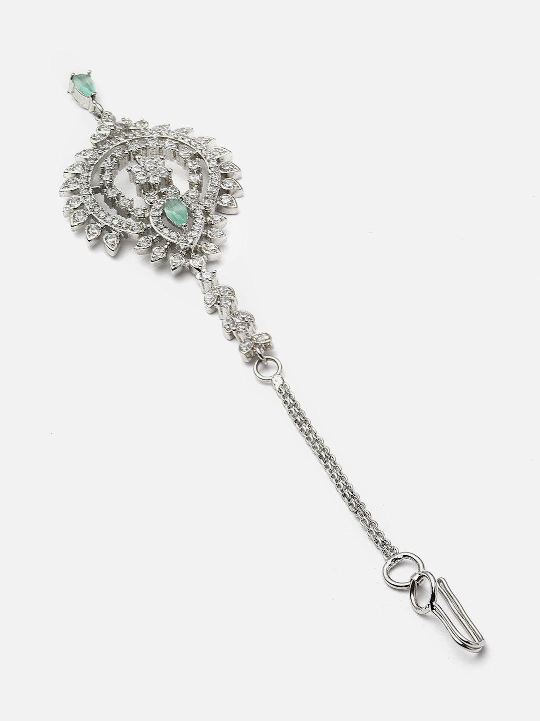 Silver Plated Stone Studded Maang Tikka