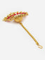 Gold-Plated Handcrafted Stone-Studded & Pearl-Beaded Maang Tikka